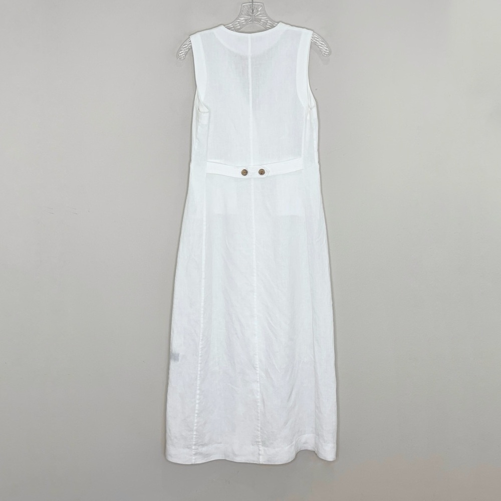 Jenni Kayne Callan Dress (Sz XS) Sleeveless Button-Up Linen Midi Ivory - Picture 9 of 13